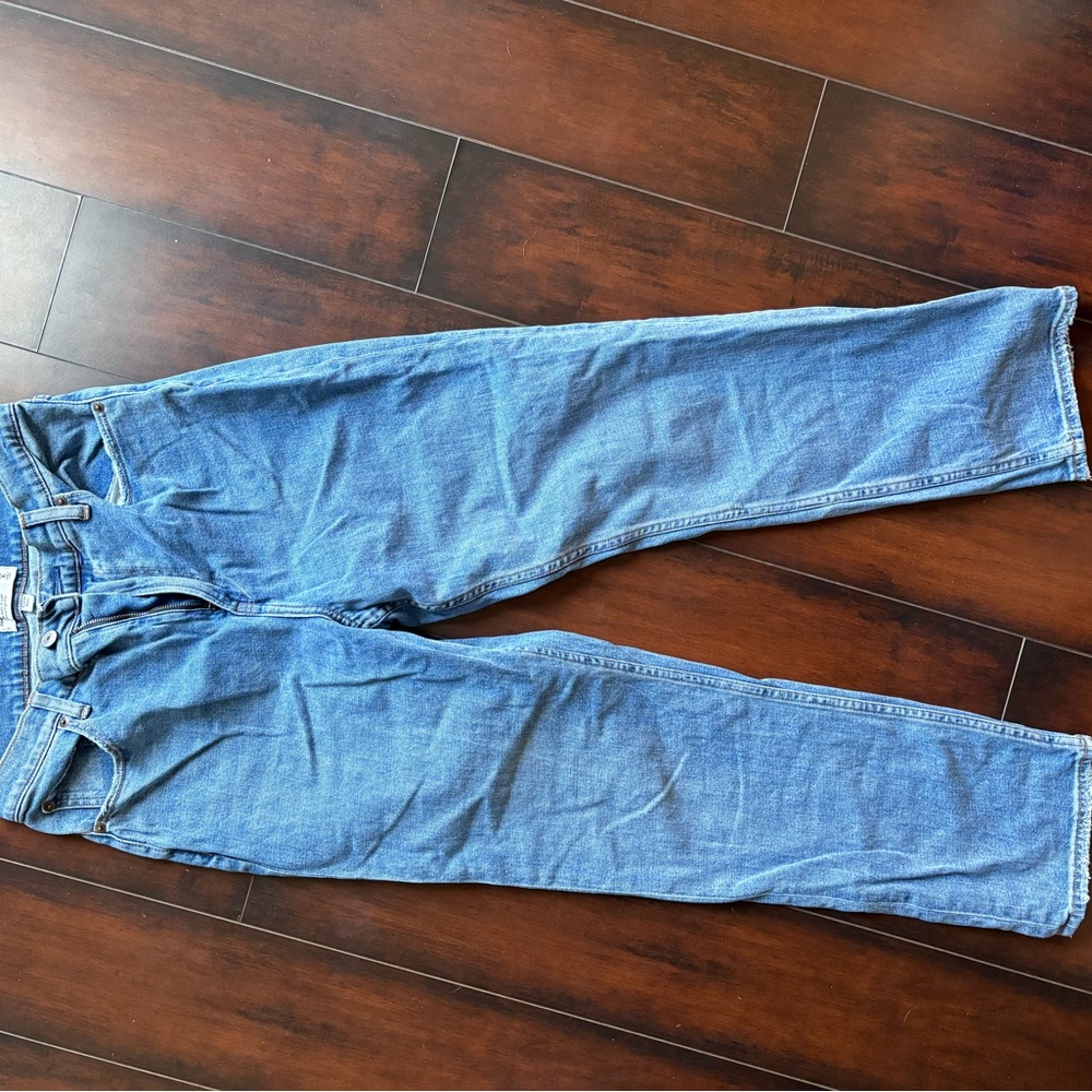 Abercrombie & Fitch Blue ankle straight ultra high rise curve love jeans